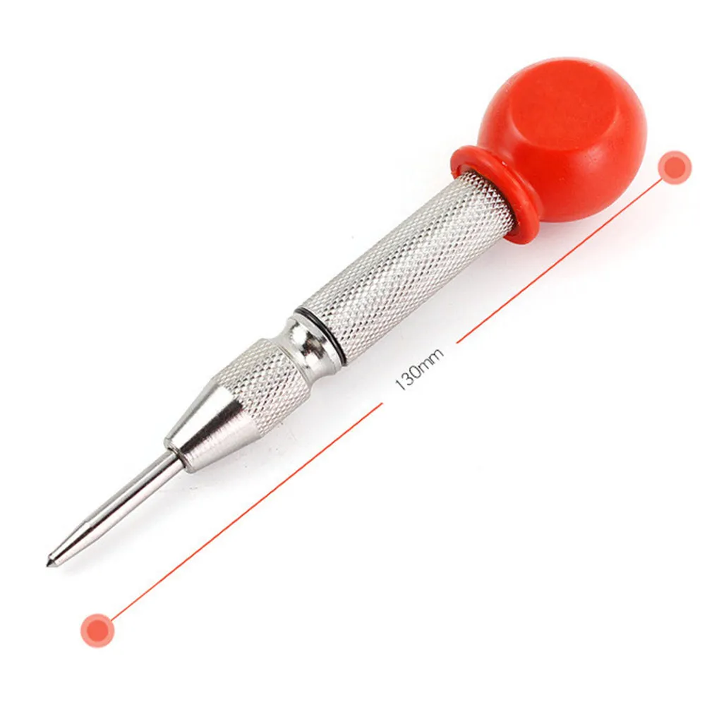 Poinçon de centrage automatique 13 cm Red Hat H en acier, auto-centrant, à ressort, pour déterminer la position de perçage et briser les vitres