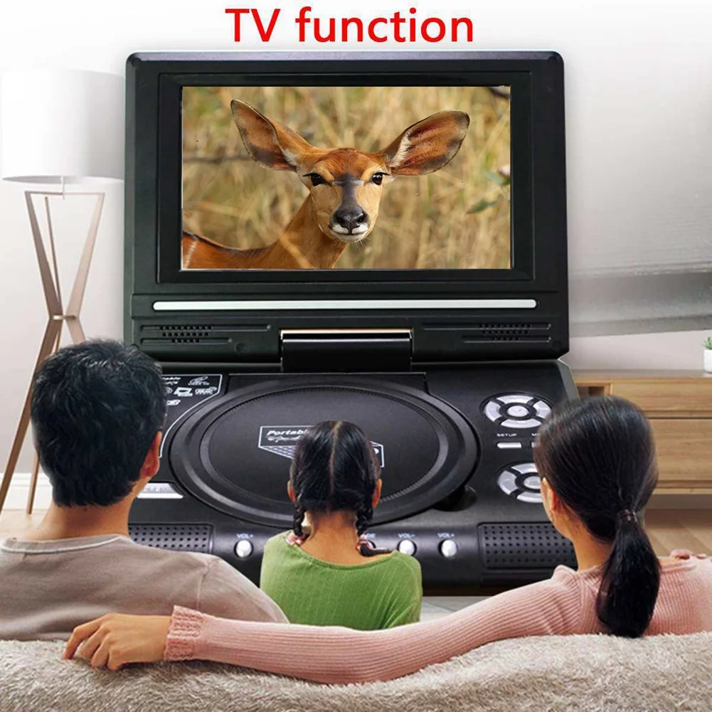 مشغل DVD للسيارة منزلي محمول جديد مقاس 7.8 بوصة HD VCD CD MP3 HD EVD مع وظيفة التلفزيون/FM/USB/اللعبة-قابس الاتحاد الأوروبي