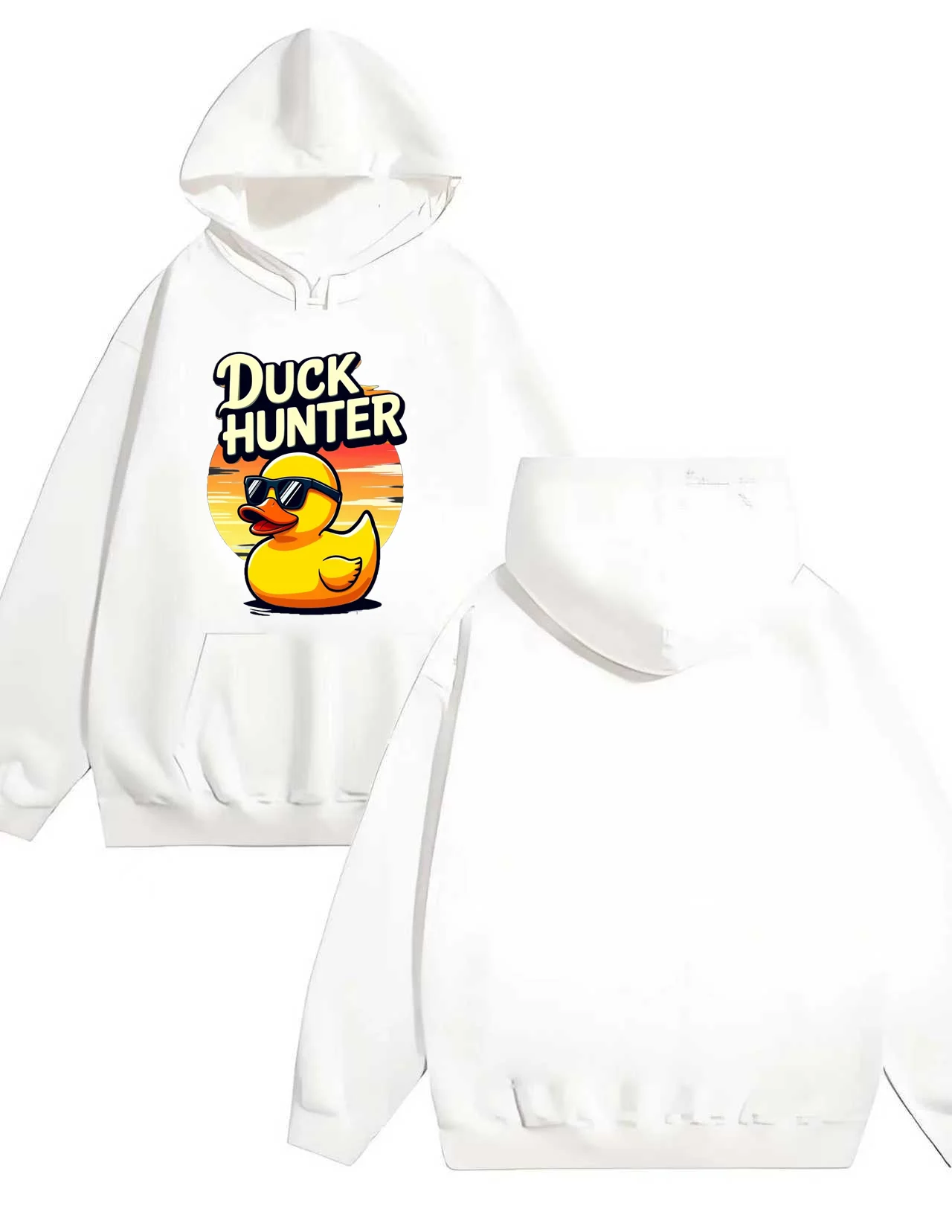 

2025 New Trend Fashion Little Yellow Duck Personalized Letter Printed Casual Hoodie 330G thick suitable for both men and women