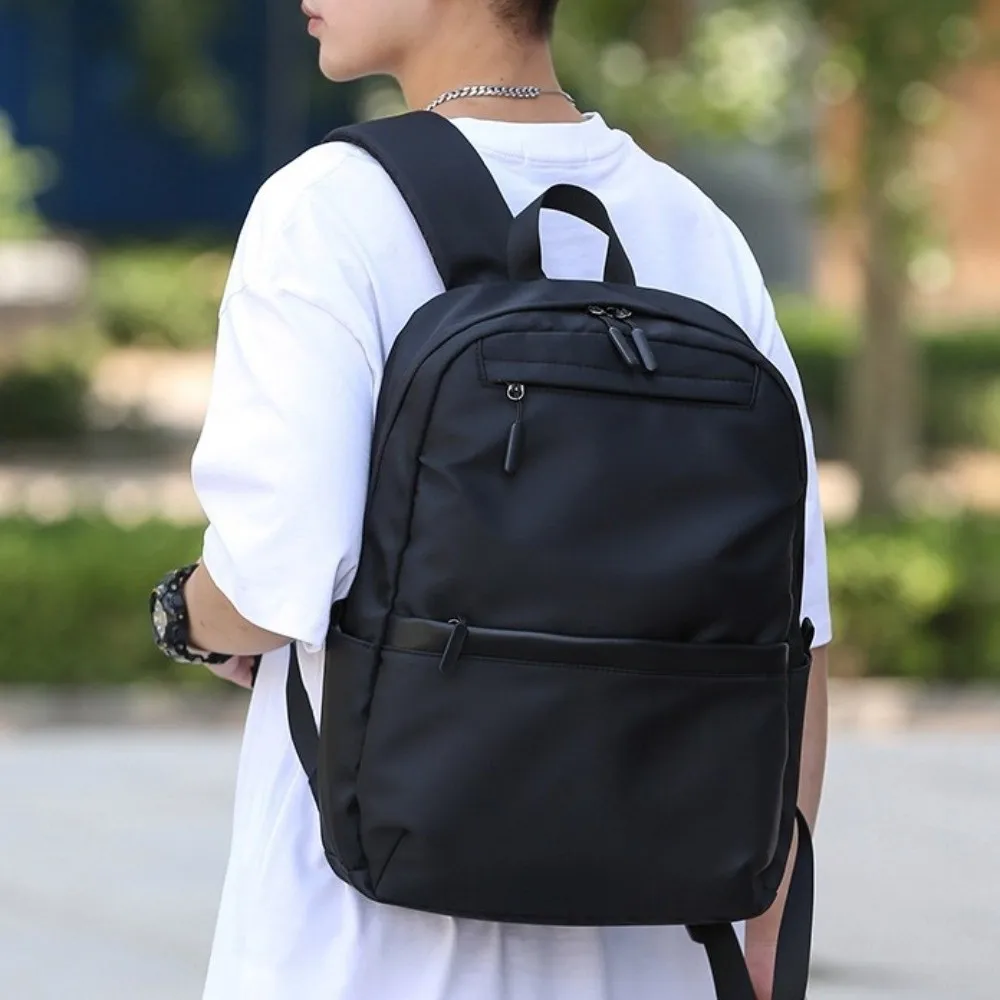 耐久性のある大容量メンズバックパック防水オックスフォード布学生スクールバッグブラックグレーマルチポケットラップトップバッグティーン学生