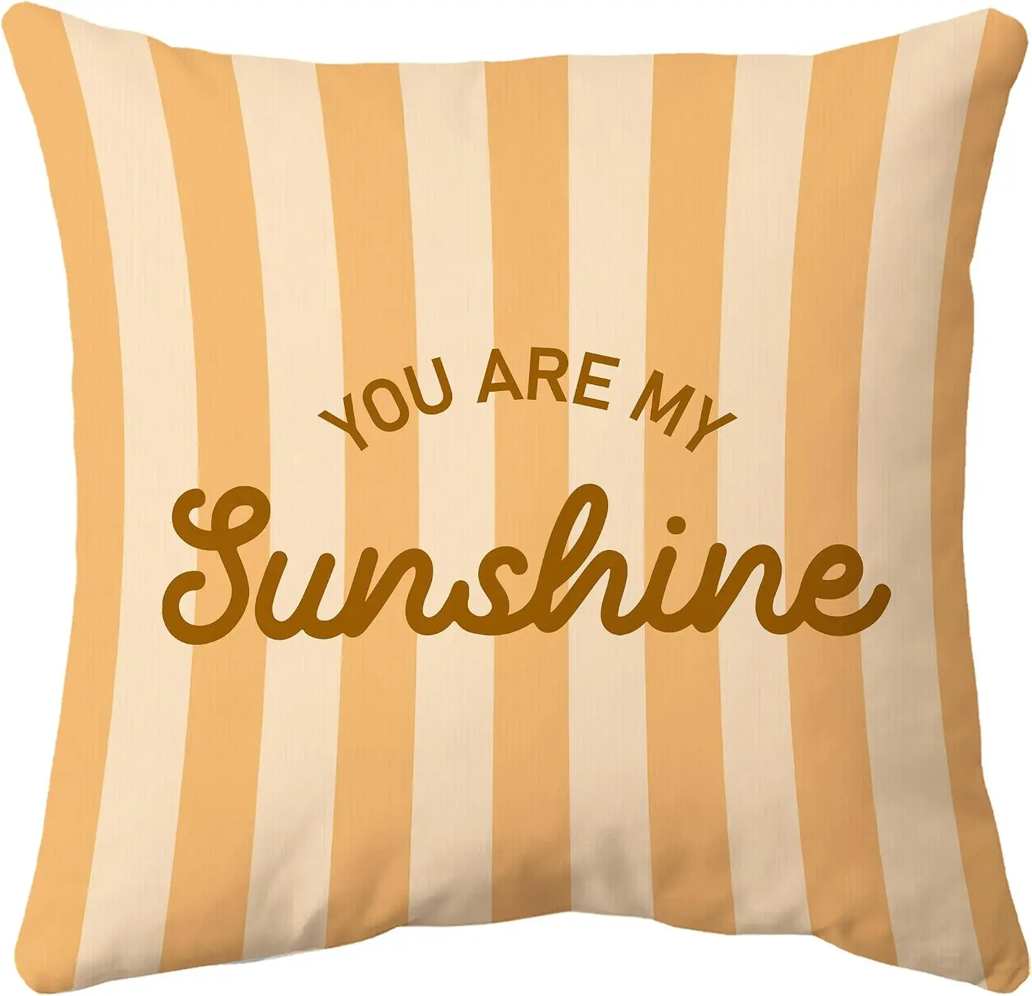 Stylish Sunshine Quote Throw Pillow Cover Cushion Case Beige Stripe Accent Home Decor Pillowcase 18x18 Inch