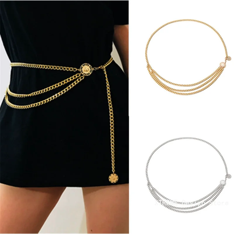 

Fashion Alloy Multilayer Body Chain For Women Retro Tassel Pendant Waist Belly Belt Chain Women's Waistbands Body Jewelry