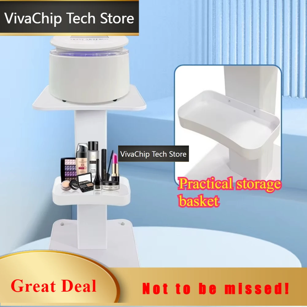 VivaCT1pcs 3 Tier Rolling Utility Cart Movable Gap Storage Rack 360 Degree Rotating Professional Portable Trolley For Beauty Sa