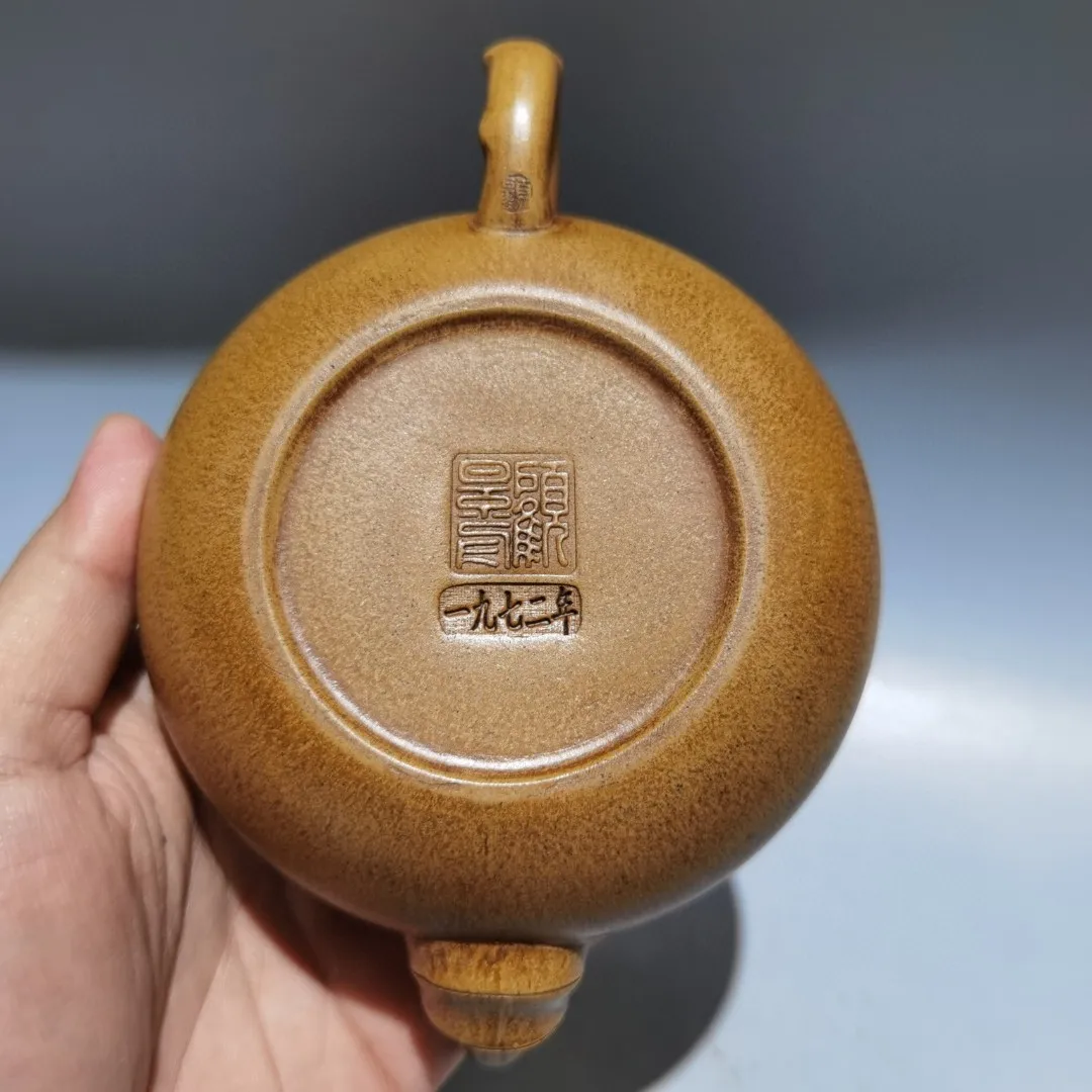 Purple Clay Pot Bamboo Mouth Pot Bamboo section oval pot Pot Kettle Teapot  Flagon Gather fortune Ornaments