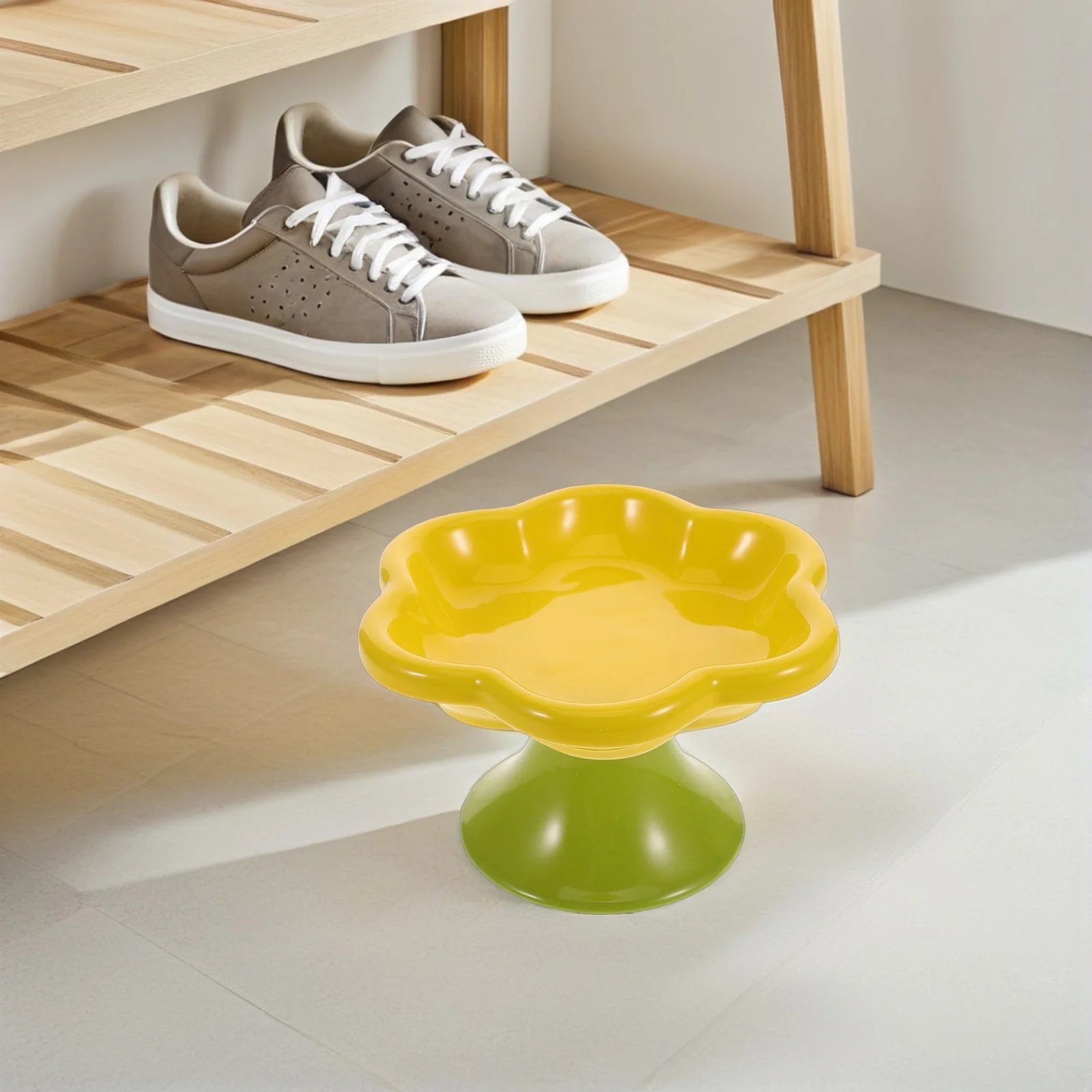 

Elevated Ceramic Cat Bowl Flower Shaped Pet Feeding Bowl For Cats Food Water Indoor Raised Kitten Bowls Ergonomic Design