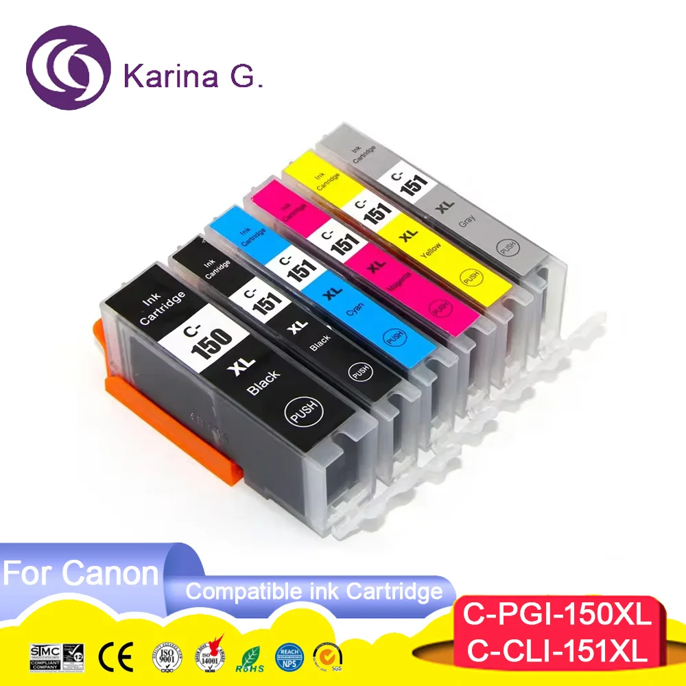 PGI 150 PGI-150 PGI150 PGI 150XL CLI 151 CLI-151 Compatible InkJet Ink Cartridge for Canon PIXMA MG6310 MG7110/MG7510/Ip8710