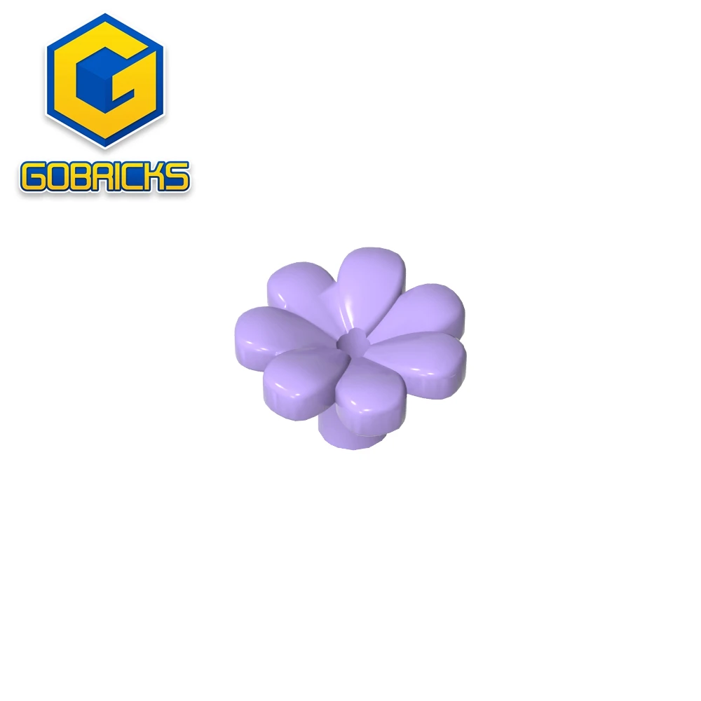 Gobricks GDS-2118 Plant,Flower,Minifig Accessory with 7 Thick Petals and Pin compatible with lego 32606 Assembles Building Block