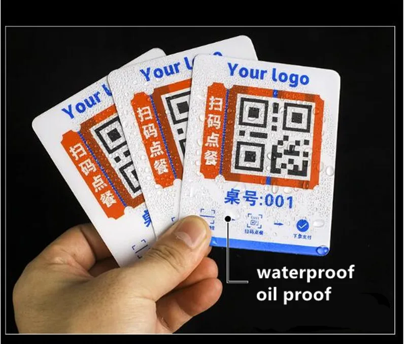 Custom Acrylic QR code matte adhesive scanning table logo stickers shiny 3M gule QR stickers waterproof PVC stickers customized