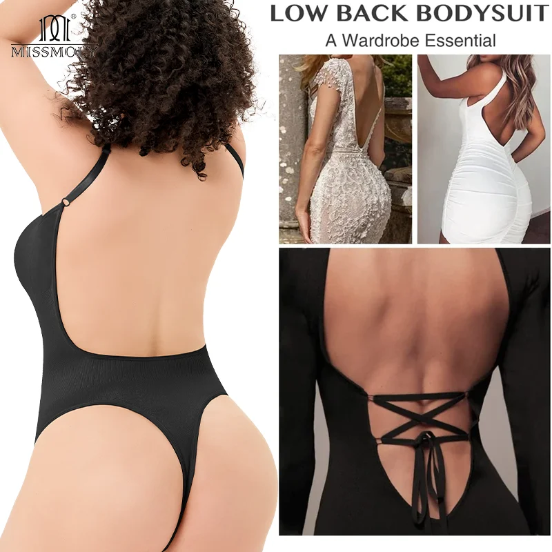 

Thong Bodysuit Shaperwear for Women Tummy Control Seamless Body Shapers Belly Trimmer Sculpting Waist Trainer Backless Tank Tops