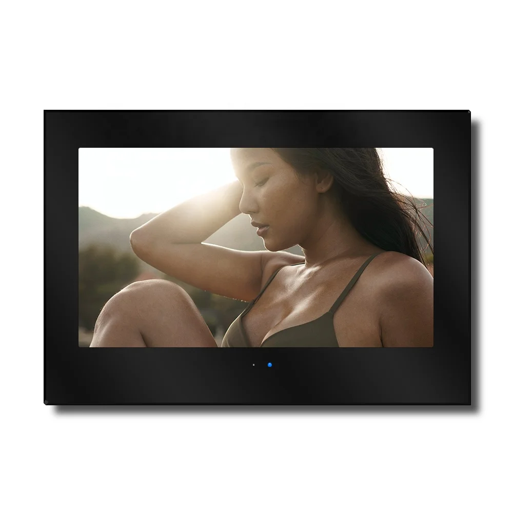 Smart led bathroom mirror with TV speaker hotel wall mounted full size led backlit mirror television