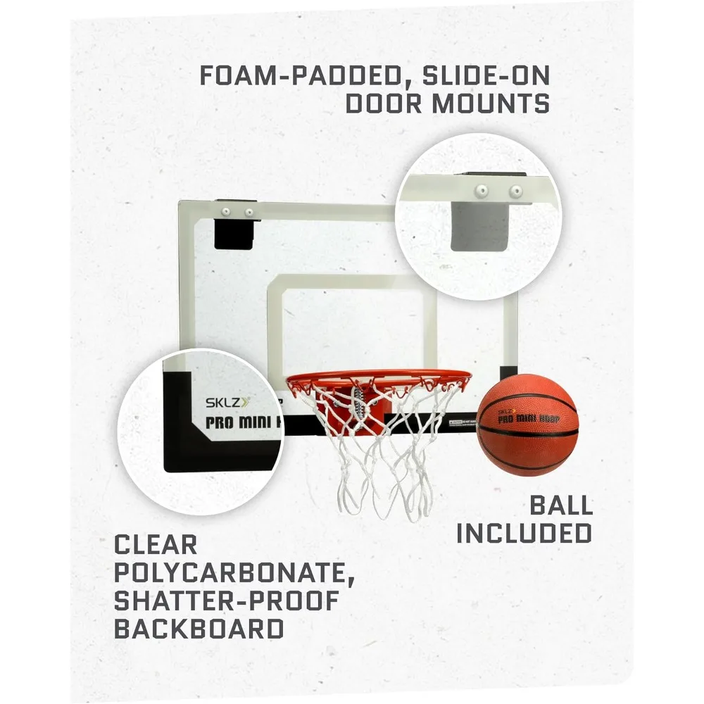 Mini Indoor Basketball Hoop - Over Door Portable Set for Home Office Dorm Practice Games Gifts