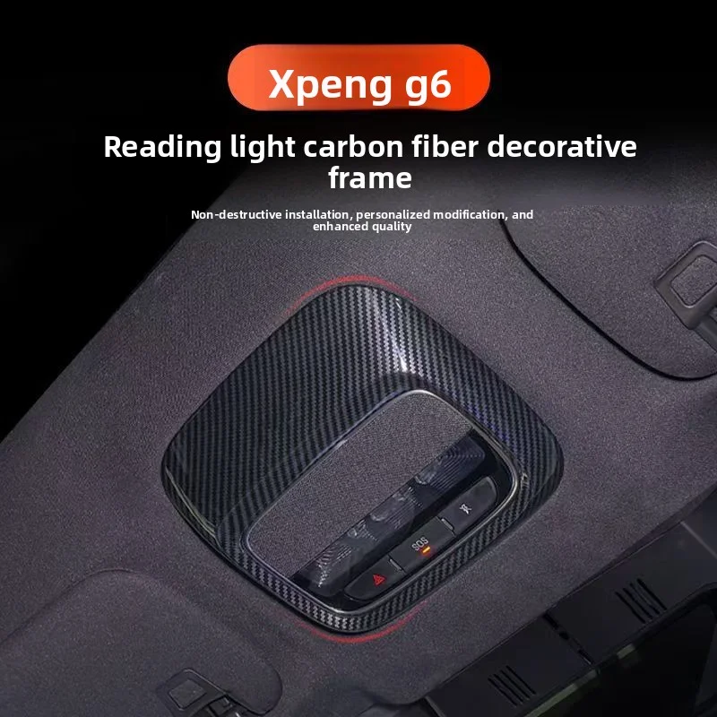 Carbon Fiber Car Roof Reading Light Frame Trims For Xpeng G6 2023-24 Car Inner Accessories
