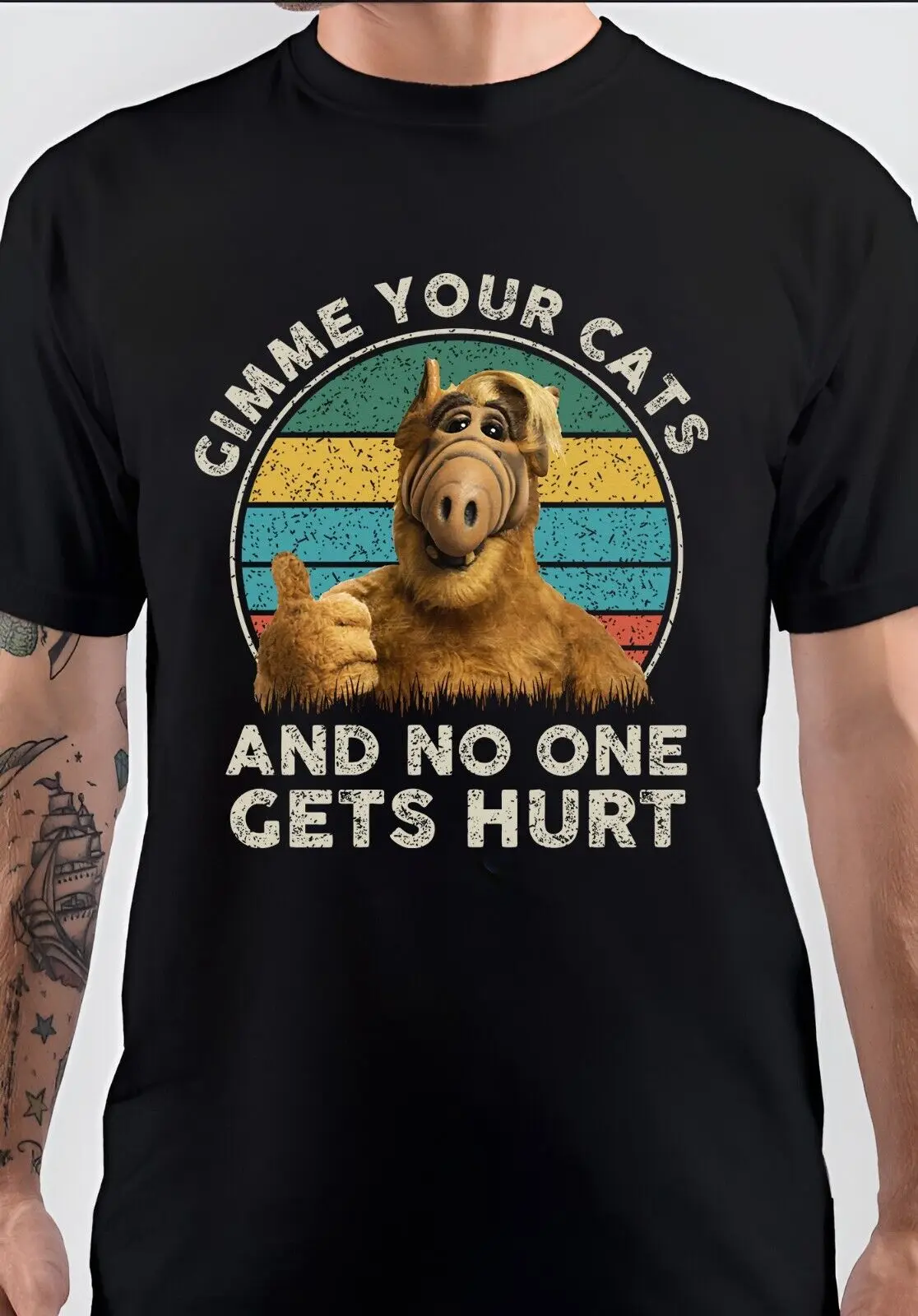 Nwt Retro Gimme Your Cats Funny Alf Meme Unisex T-Shirt