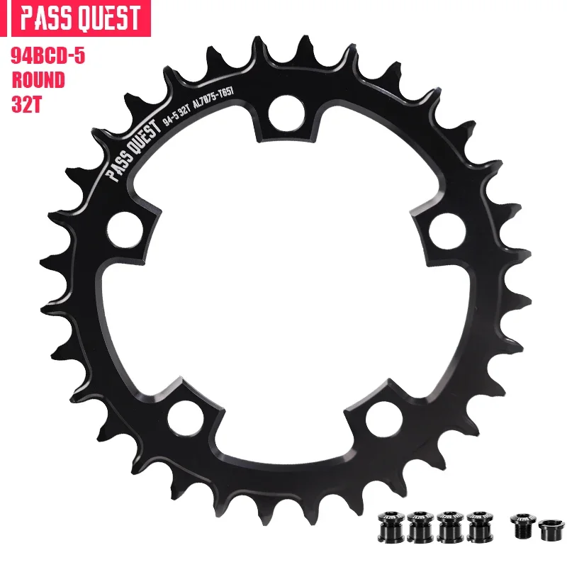 PASS QUEST 94BCD (5-Loch) Rundes Narrow Wide Kettenblatt für FIVE CLAW CRANK 10/11/12-Gang Standardkette Fahrradzubehör