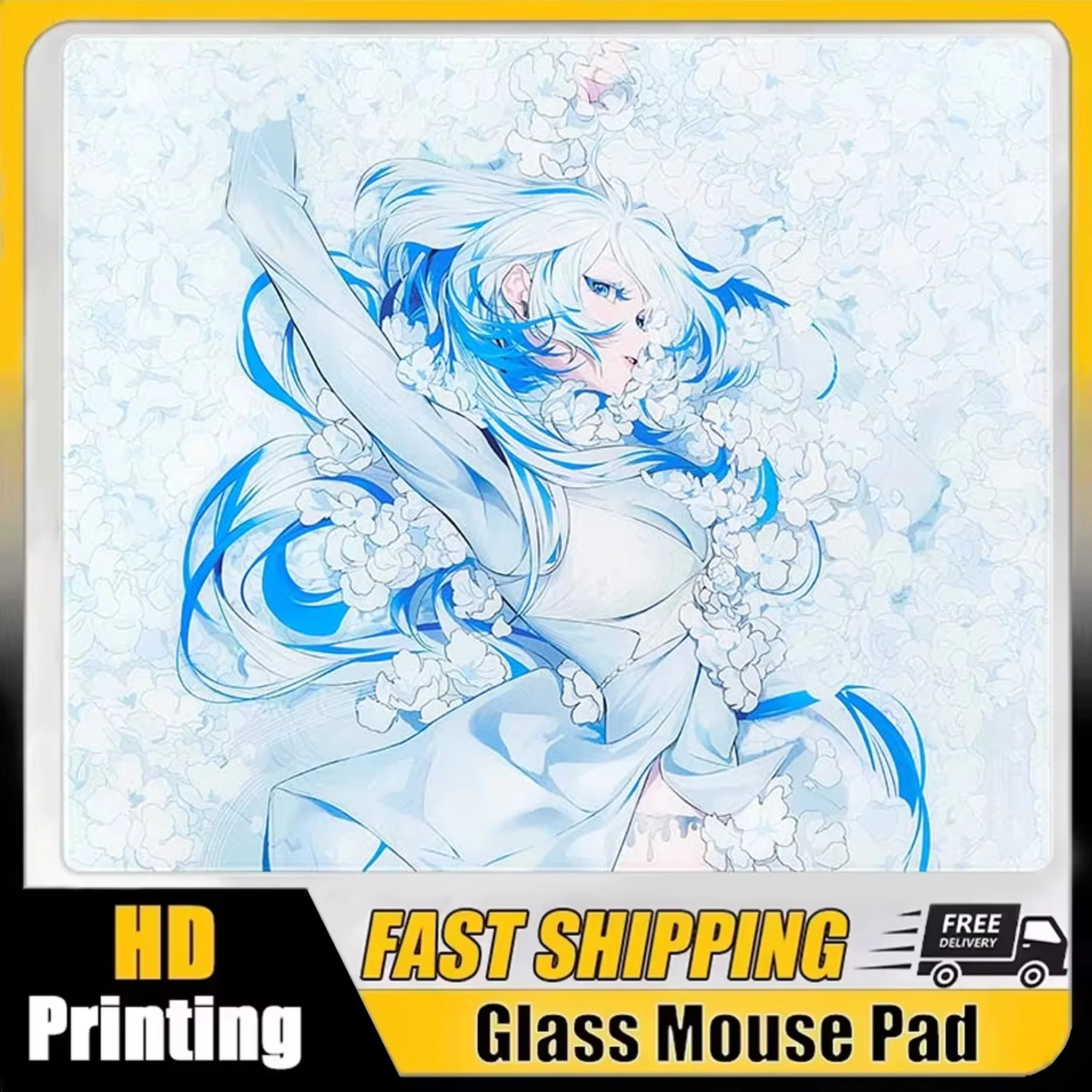 Blue NOD Sleep 3.2mm Slim Glass Mousepad Control Or Speed Edition Table Mat 450x400mm Extra Large Size Glass Mouse Pad Replica