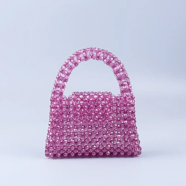 Fashion Simple Casual Homemade Handbag Women's DIY Handmade Beaded Woven Shoulder Bag Multi Color Mini Bags for Women Tote сумка