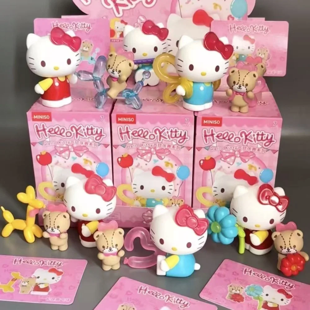 

Original New MINISO Sanrio Hello Kitty Balloon Celebration Blind Box Figurine Ornament