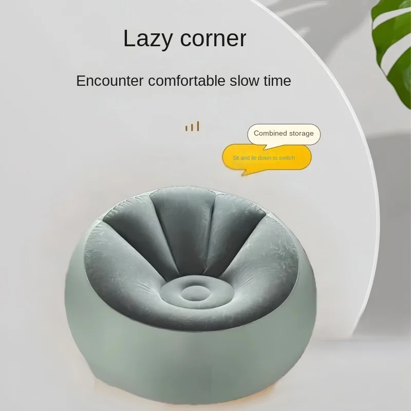 Luminous Inflatable Sofa  PVC Lazy Transparent Portable Inflatable LED Bean Bag Sofa, Single Person Household Plush Sofa Chair image 6