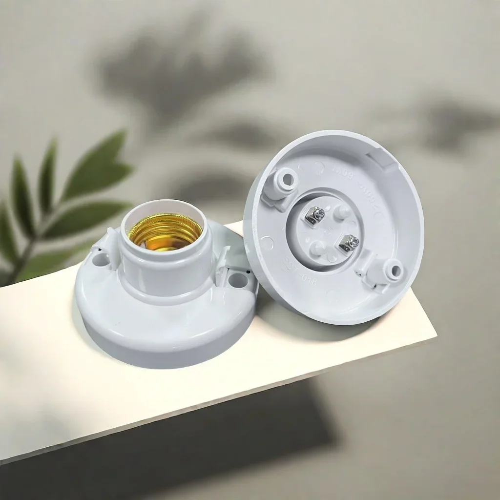 E27 Screw Cap Socket White Ceiling Light Lamp Bulb Fixing Base Stand Light Bulb Holder Lamp Socket For Ceiling Fan
