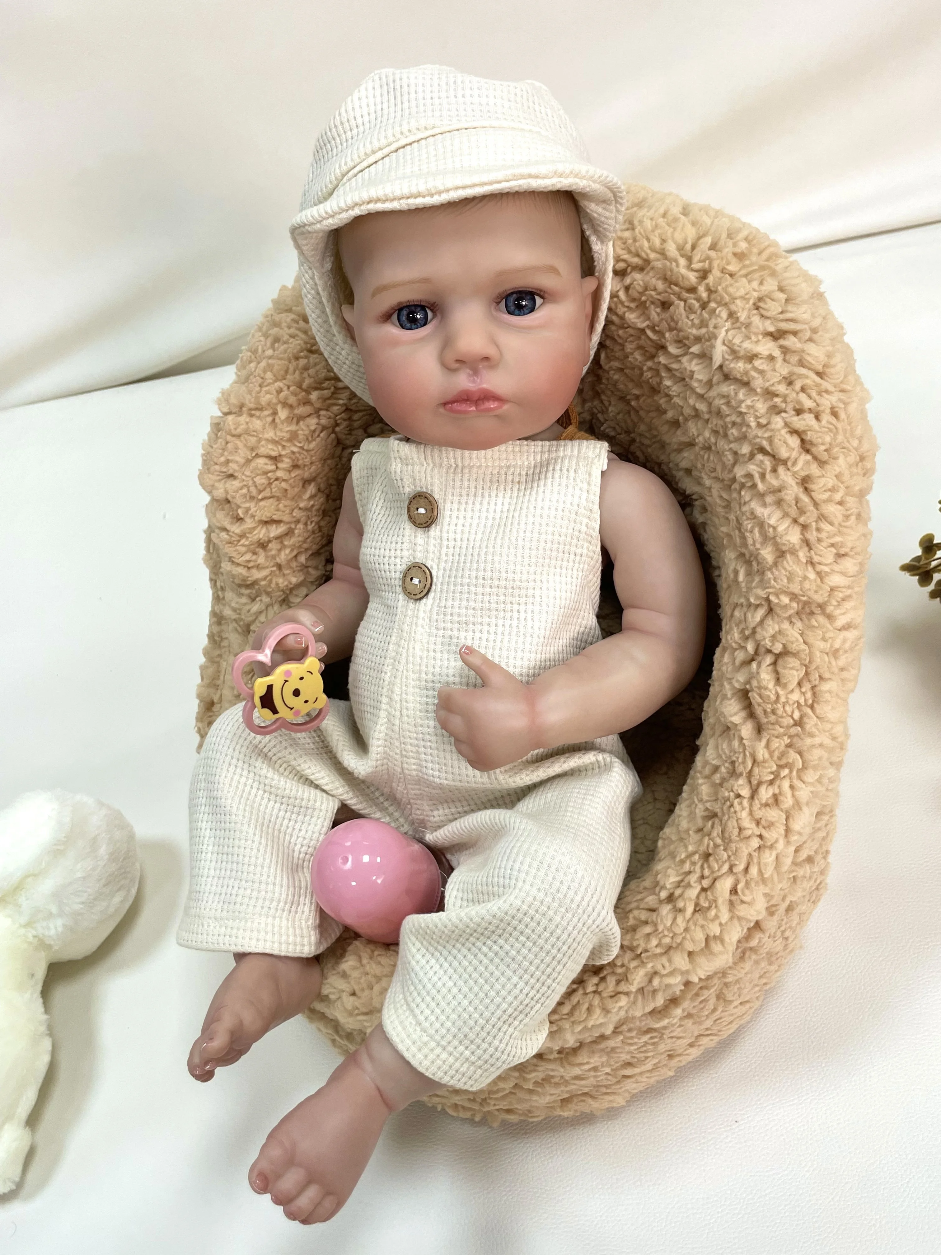 Cokela 50cm 20 inch Lifelike Reborn Baby Doll Cute Vinyl Doll Simulation Newborn Doll Retro Baby Doll Toys Child Holiday Gifts