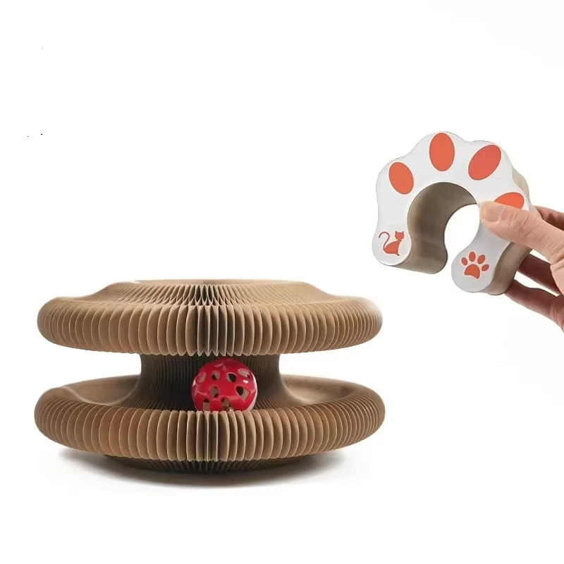 Fluffy Organ Classic Style Interactive Cat Toys with Catnip and Bell Ball Made From Sustainable Paper Cat Scratcher