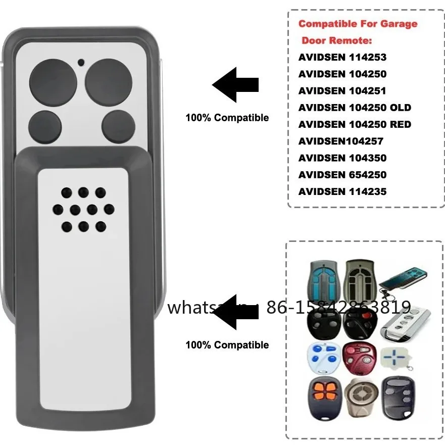 

Garage Door Remote Control 433MHz Rolling Code Handheld Transmitter Garage Command Remote Control Key