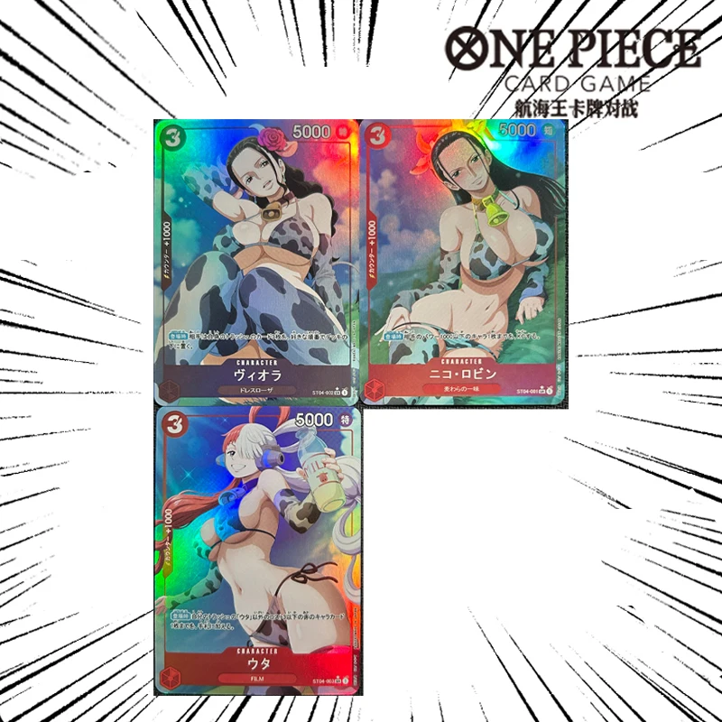 

3pcs/set One Piece Diy Self Control Collect Signature Trading Flash Card Anime Cartoon Gift