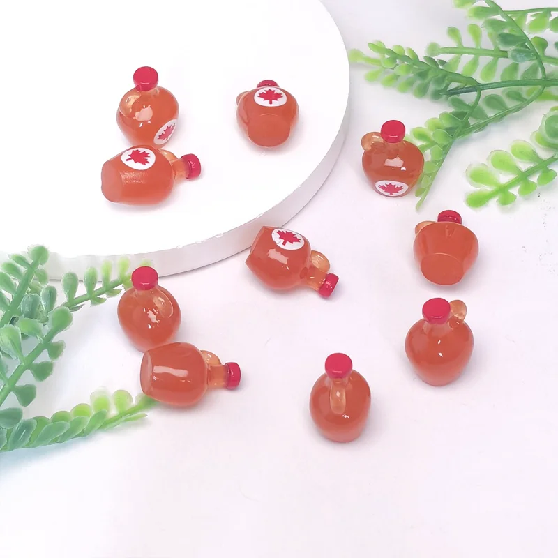5/10pcs Resin Miniature Maple Syrup Bottles for DIY Making Craft, Creative 3D Micro Landscape Accessories for Home Decoration