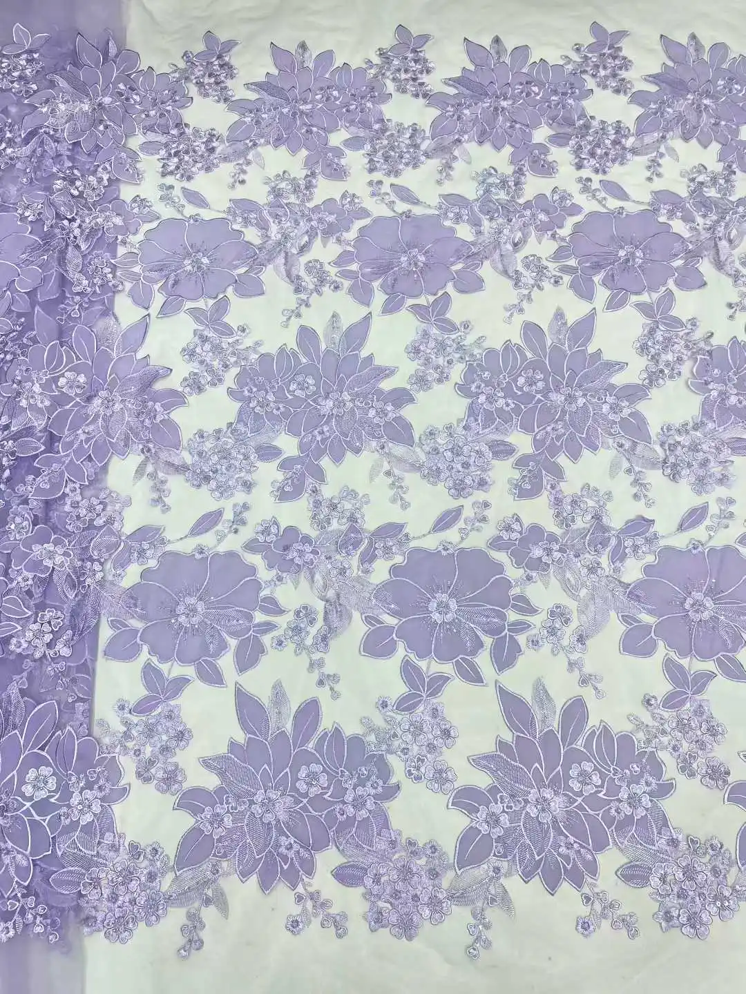 5yards Luxus Chiffon 3D Spitze Stoff Dubai Hand Perlen Tüll Spitze Stoff Bestickte Pailletten Afrikanischen Nigerian Stoff Für Hochzeit