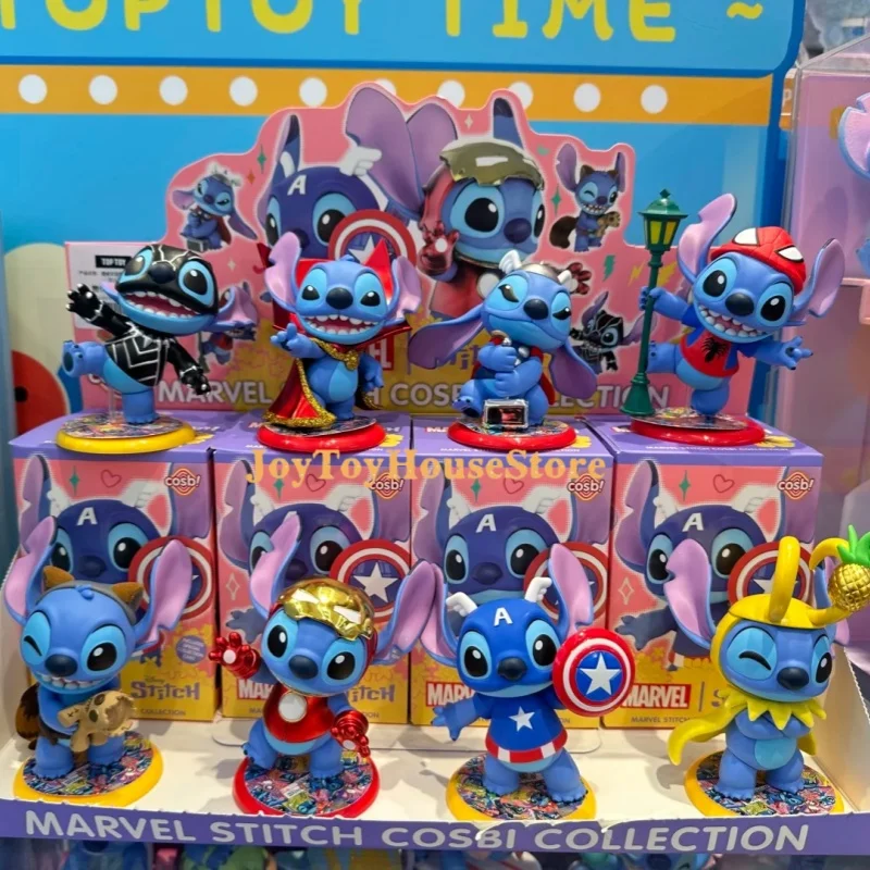 Auténtico Marvel Hottoys Stitch Cosbi Series caja ciega Linda figura de acción de Stitch caja sorpresa colgante juguetes de moda regalo sorpresa