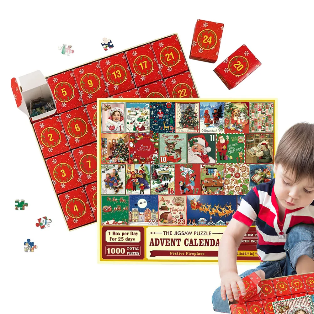 

Christmas Advent Calendar Jigsaw Puzzles 24 Days Xmas Countdown Calendar 1000 Pcs Puzzle For Kids Xmas Gifts Stocking Stuffer