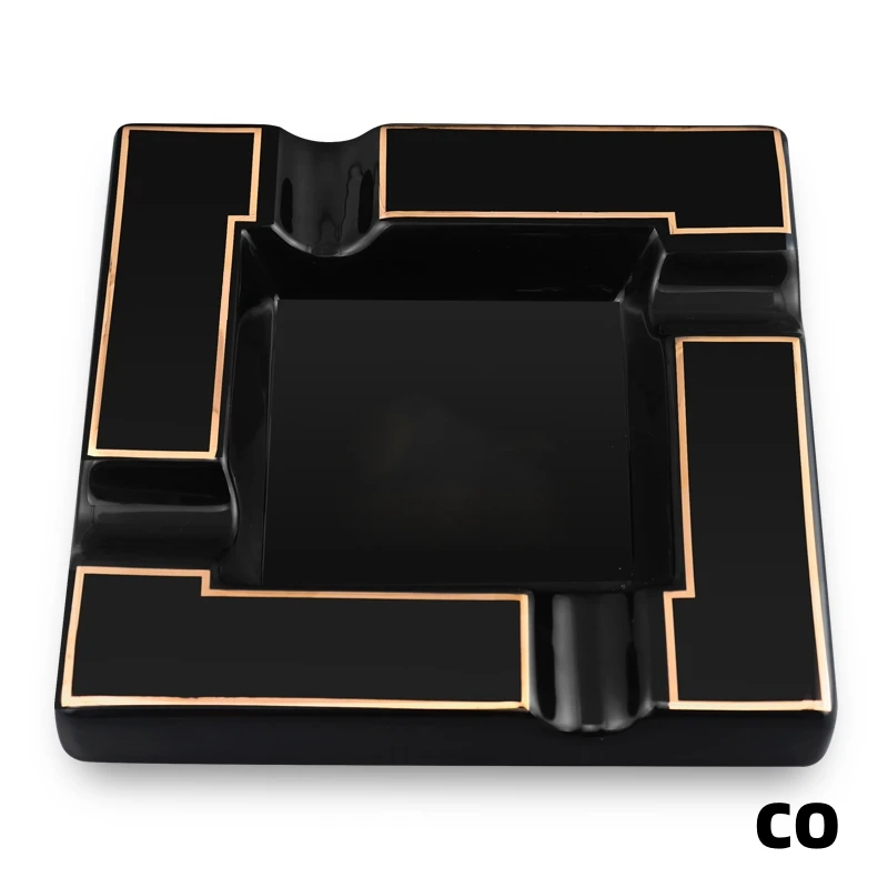 Elevate Your Cigar Experience with Our Ceramic Ashtray Set 4 Wide Mouth Slots for a Perfect Smoke  Large Office Cigar Ash Holder