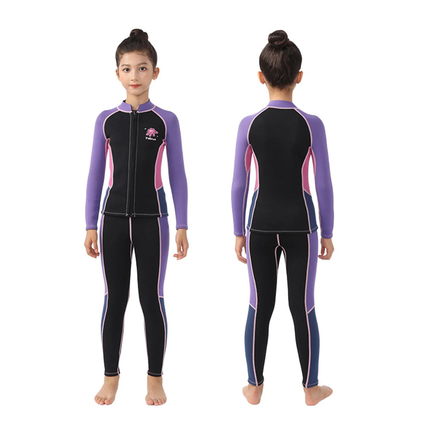 Winter Children\'s Diving Suit 2.5mm Neoprene 2-pieces Separated Wetsuit Boys Girls Long Sleeved Surfing Snorkeling Swimsuit