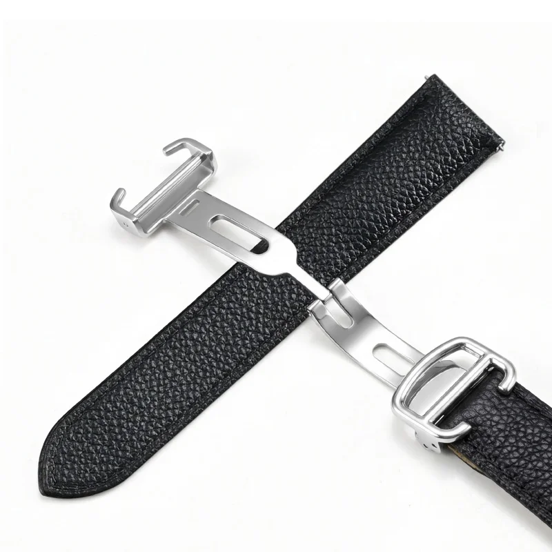 16/17/18/20/23/24mm Quick Release Soft Grain Leather Watch Strap Replacement Band for Cartier Tank Solo London Series Men Women view 4
