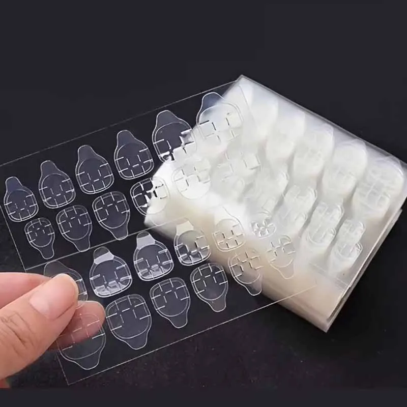 10/20/50/100/200 Sheets Double Sided Glue Nail Sticker Adhesive Tabs Waterproof Breathable Fake Nail Glue Stickers Jelly