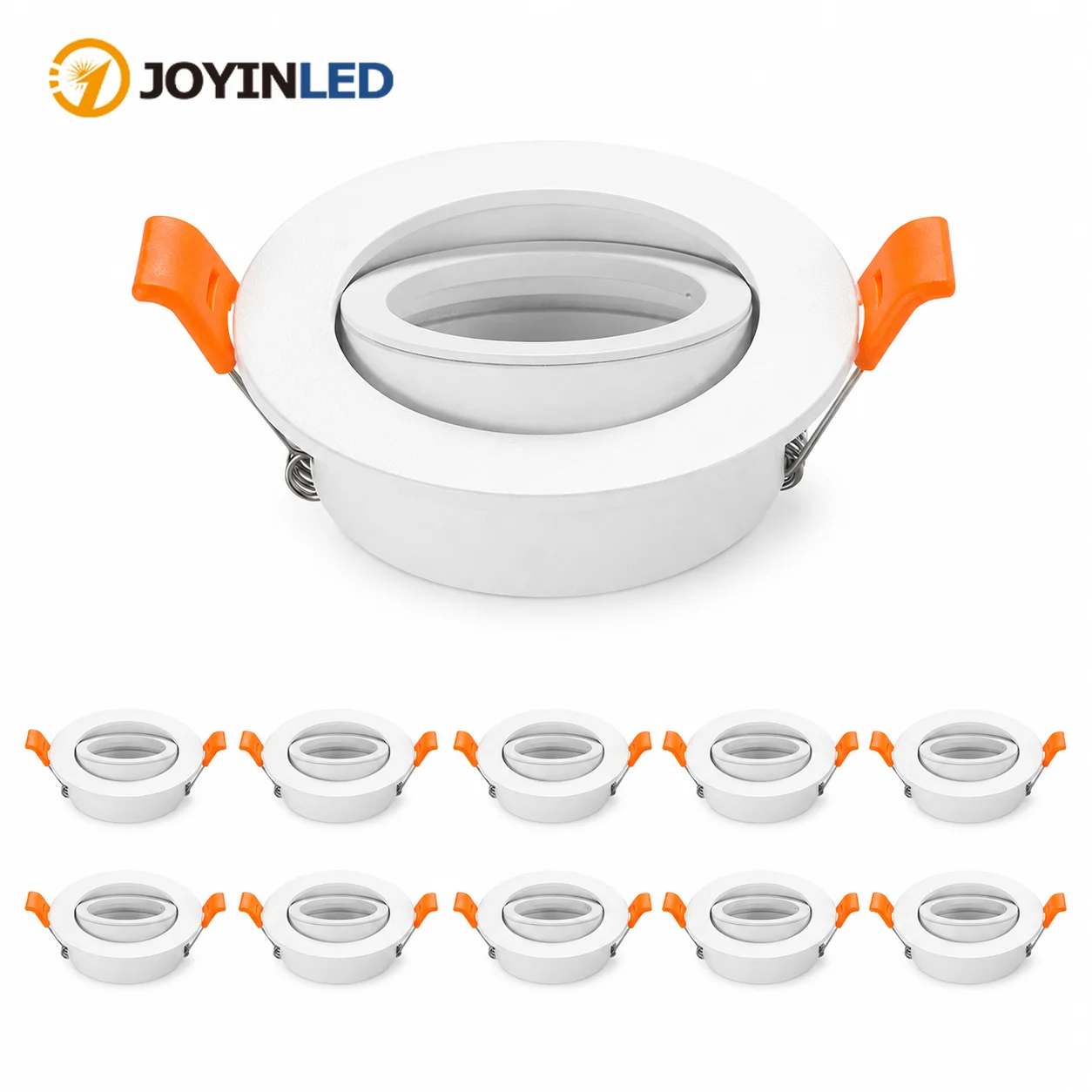 JOYINLED 1/10PCS Round Adjustable LED Ceiling Light Frame GU10 MR16 Cutout 65mm Spot Light Fixtures for Home Commercial Lighting