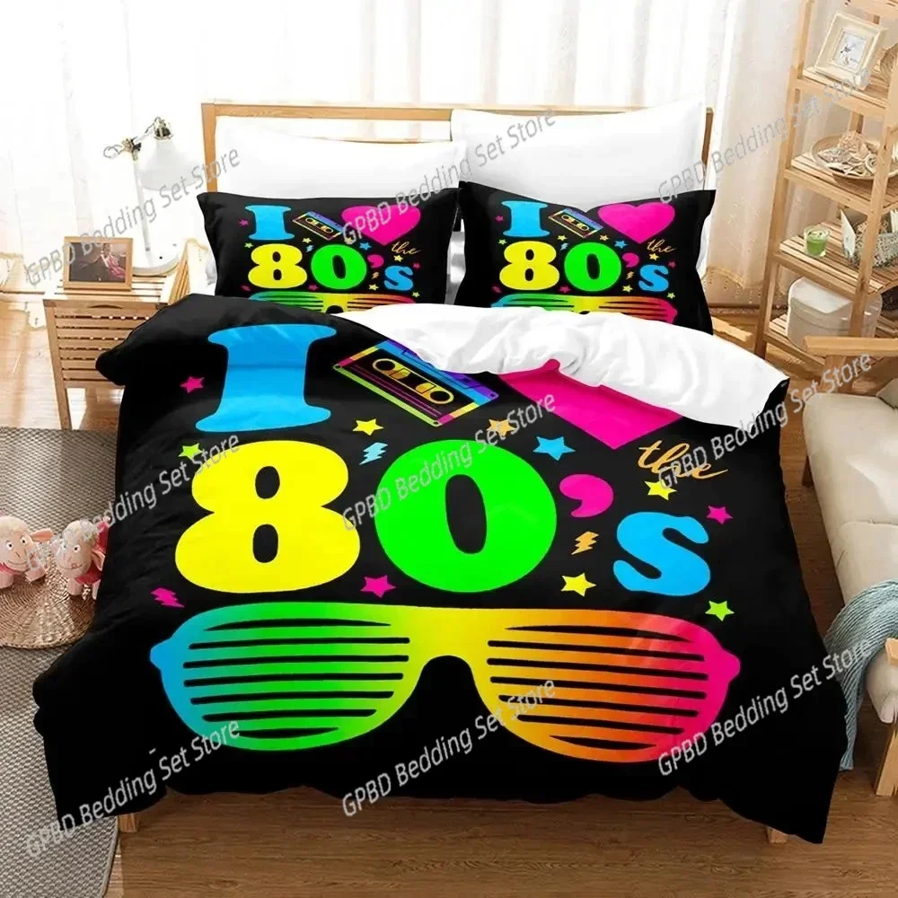 TV series I Love The 80s Logo Comfortable Duvet Quilt Cover Pillowcase Bedding Set Children Bedroom Decoration Home Textile