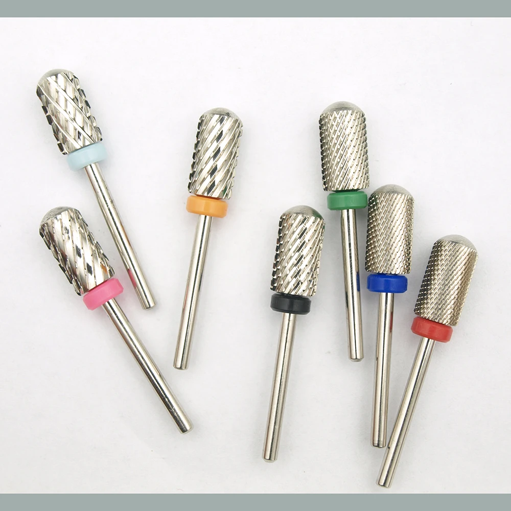 Nova Prata! Qualidade 6.6mm grande barril superior redondo original carboneto de aço tungstênio manicure prego broca arquivo acessórios