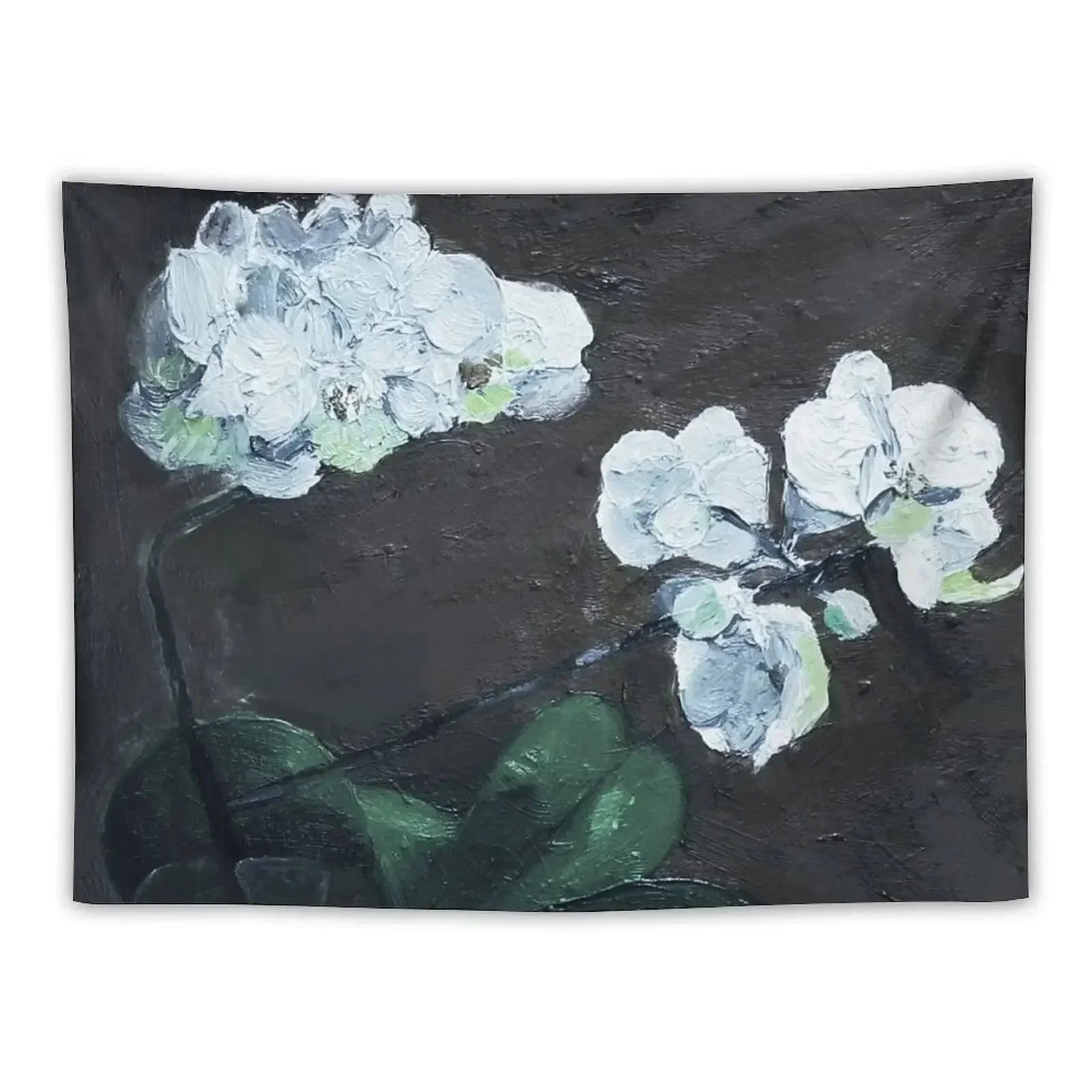 

Nature - White Orchid (Dark) Tapestry Carpet On The Wall Cute Room Decor Tapestry