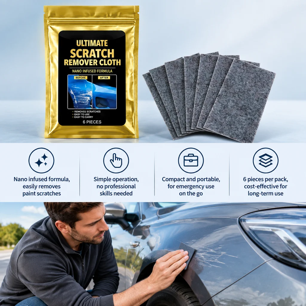 Reusable Car Nano Scratch Remover Cloth 6Pack Minor Scratches Swirl Marks Water Spots Restoration Car Surface Clean Polish Towel