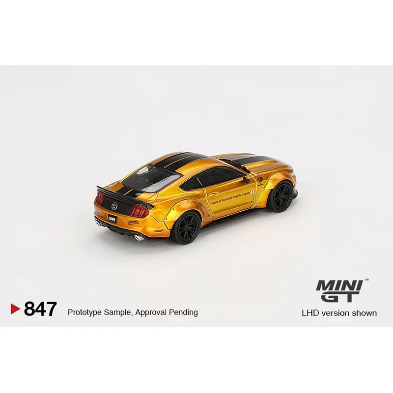 Przedsprzedaż MINIGT 847 LBWK Mustang LB złoty 1:64 odlewana diorama kolekcja modeli miniaturowe zabawki