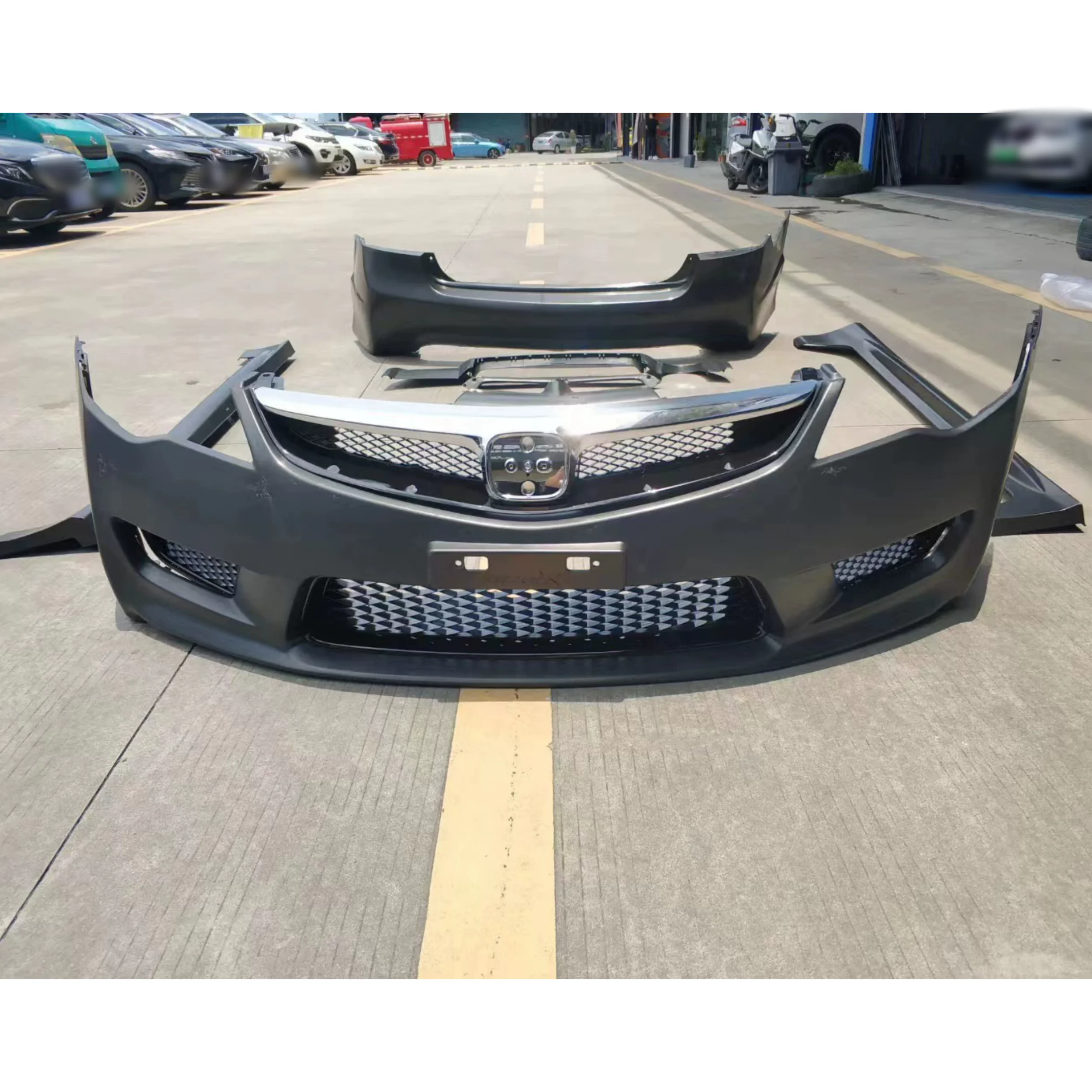 Unpainted Body kit for Honda civic CIIMO FD2 modified Surround Front bumper Rear bumper Side skirt Radiator Car Accessories