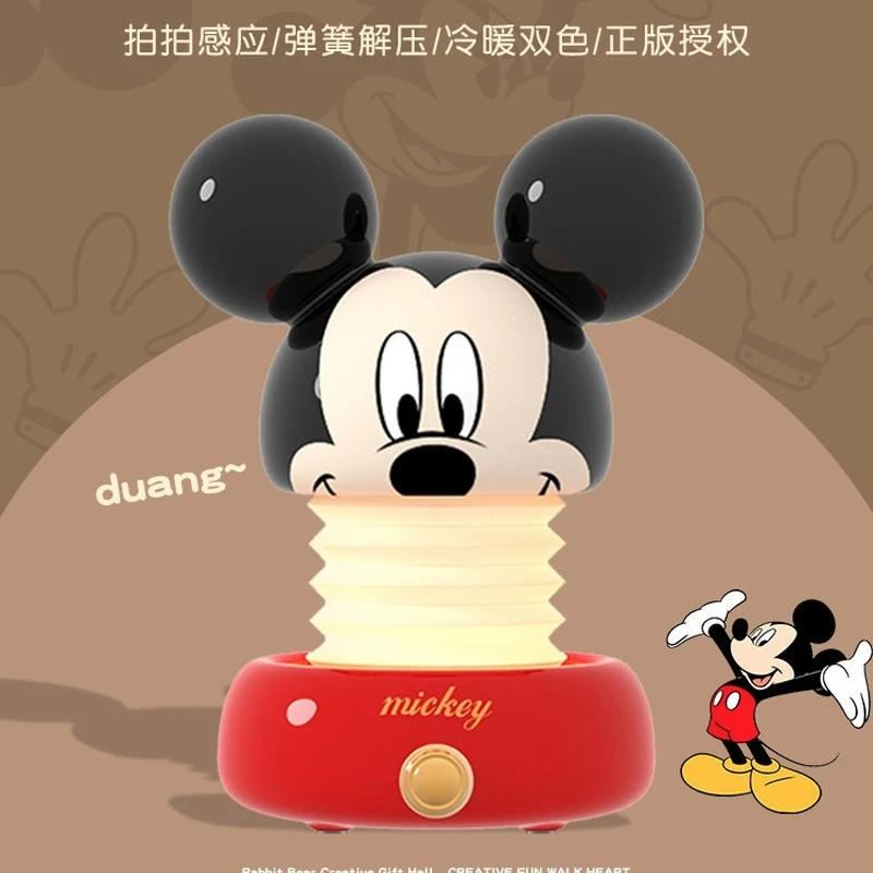 

Disney Authentic Cute Mickey Night Light 3 Level Dimmable Cool Warm Dual Color Eye Friendly Birthday Gifts For Women Girlfriend