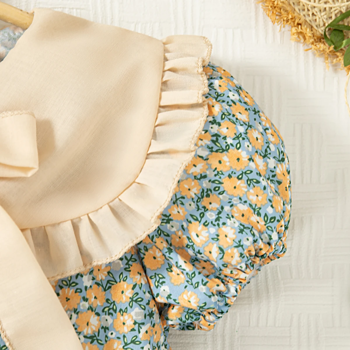 Baby Girl Dress Summer Floral Bow Short Sleeved Girl Dress Cute Bubble Sleeve Girl Princess Dress Baby Clothes Girl