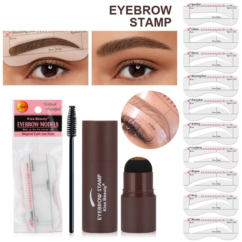  Quick-drying Long-lasting Air Cushion Eyebrow Powder Set, Waterproof and Sweat-resistant Eyebrow Color 