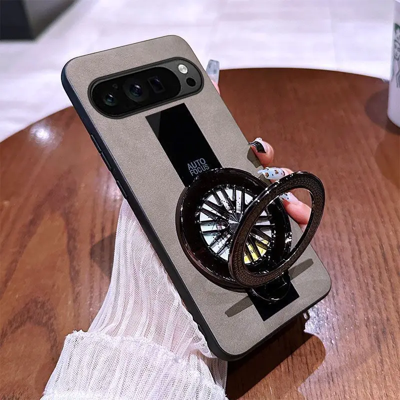 สำหรับพิกเซล 9 10 โปร XL หนังกระจกแม็กเซฟสำหรับกูเกิลพิกเซล 9 10 โปร XL 8A 8 โปร 9a กรณีแม่เหล็กกันกระแทกผู้ถือ