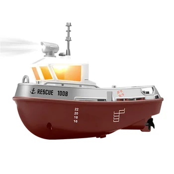 S820 1/32 2.4G Mini RC Boat LED Light Dual Motor Waterproof Remote Control Rescue Boat 1008 Wireless Electric Vehicles Model Toys