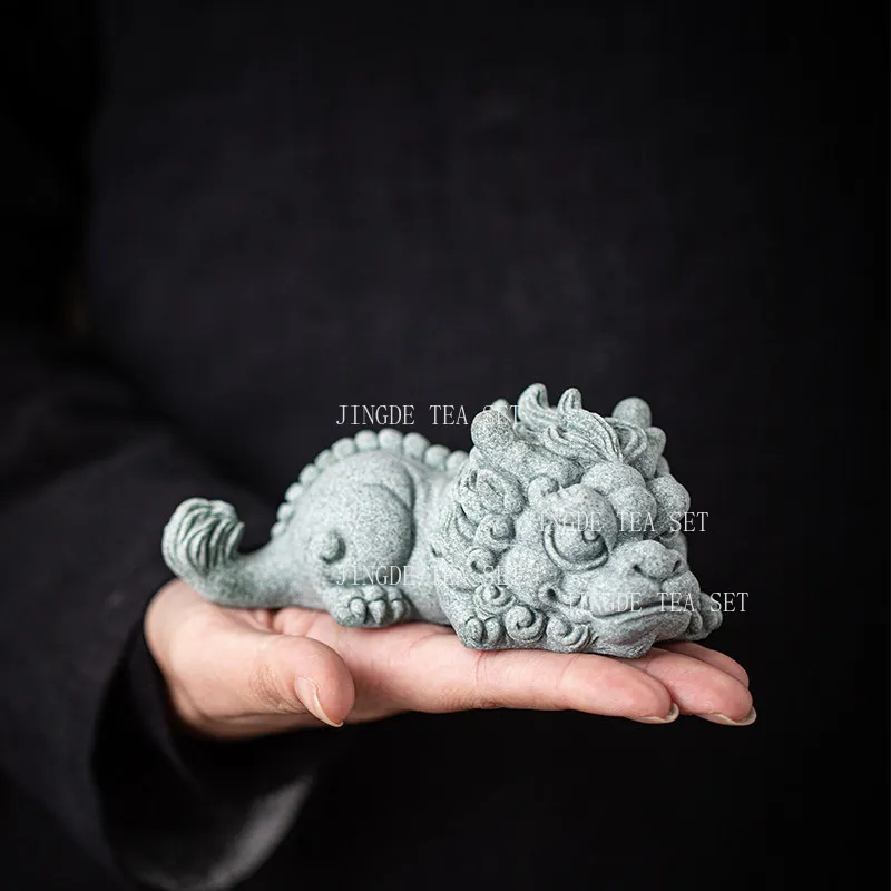 

Pixiu Tea Pet Chinese Style Fortune Tea Game Desktop Animal Friendly Small Ornaments Stone Decoration Handicraft Landscaping