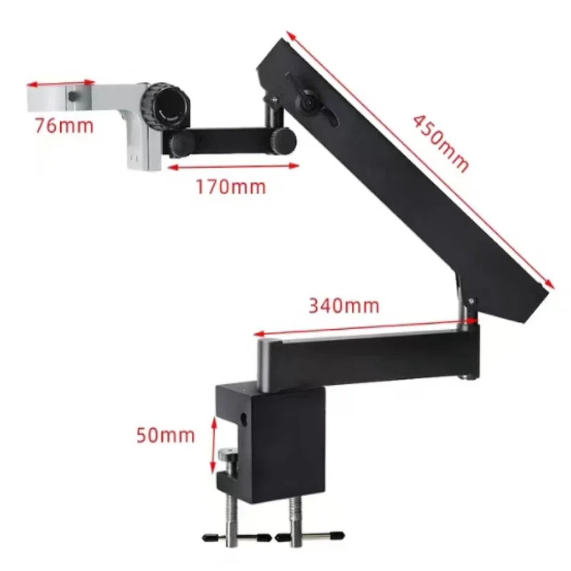 Supporto per microscopio a braccio oscillante binoculare/trioculare universale telescopico pieghevole sollevamento manutenzione ispezione Cantilever