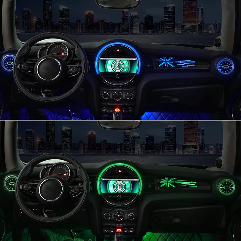 

For BMW MINI JCW F56 Car LED Front Dashboard AC Air Condition Vent Outlet Turbo Interior Trim Accessories